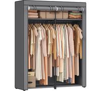 Armoire de rangement avec 2 penderies - Étagère à vêtements pliante avec housse en tissu - 140 x 43 x 174 cm