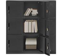 Armoire de rangement avec 9 compartiments verrouillables, en acier. Armoire de vestiaires, armoire métallique, armoire à compartiments, armoire de bureau, armoire de stockage, dimensions : 90 x 42 x 1