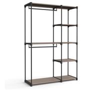 Armoire de Rangement, avec Barres de Suspension, Porte-vêtements, Organisateur, pour Vestiaire, Chambre, 43 x 124 x 182 cm, Taupe