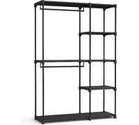 Armoire de Rangement, avec Barres de Suspension, Porte-vêtements, Organisateur, pour Vestiaire, Chambre, 43 x 124 x 182 cm, Noir