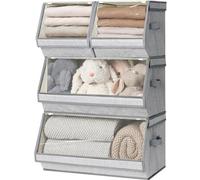 Armoire de rangement avec couvercle - Armoire pliante - Modèle métallique standard - Armoire à vêtements en tissu - Gris mélangé - Vêtements et jouets pour enfants