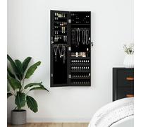 Armoire de rangement avec miroir, en panneaux de particules, dimensions 30 x 8,5 x 106 cm. Fermeture à clé (2 clés fournies), fixation au mur ou à la porte, revêtement en tissu doux