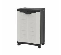 Armoire de rangement basse 2 portes et 2 étagères réglables pour intérieur/extérieur