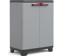 Armoire de Rangement Basse Keter Stilo, Gris et Noir, 90 cm, Casier Organisateur