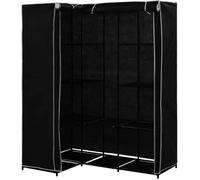 Armoire de rangement d'angle CASNELY model L en tissu noir - Taille 129x87x169cm