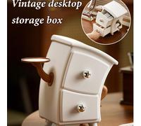 Armoire de rangement de bureau créative et amusante, boîte de rangement mignonne, étagère organisatrice avec boutons dorés, étagère de rangement de bureau en plastique, convient pour la maison, le bur