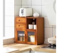 Armoire de rangement de cuisine - Buffet multifonction avec étagère à épices multicouche, idéal pour le rangement de la vaisselle et l'organisation du comptoir