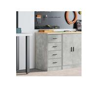 vidaXL Armoire de rangement pour le garage Pin massif Gris béton 40x51x85 cm
