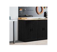 vidaXL Armoire de rangement pour garage Pin massif 60x51x85 cm Noir