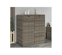 vidaXL Armoire de jardin Gris 105 x 55 x 113 cm Poly rotin