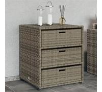 vidaXL Armoire de rangement de jardin 55x59x69 cm Poly rotin Gris