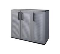 vidaXL Armoire de rangement de jardin 102x37x84 cm PP Gris et noir