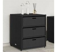 Armoire de rangement de jardin noir 55x59x69 cm résine tressée Noir G