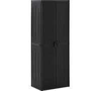 Armoire de rangement de jardin Noir 65x45x172 cm PP Rotin