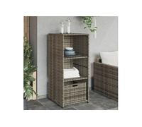 vidaXL Armoire de jardin Poly rotin 50x55x115 cm Gris
