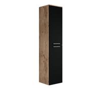 Armoire de rangement de Venus Hauteur 160cm Chene chataignier, noir - Meuble de rangement haut placard armoire colonne