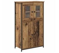 Armoire de rangement en bois d'ingénierie - vidaXL - Bois Ancien - 62x32x106,5 cm - 4 portes - Poids maximal 60 kg