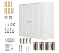 Armoire de rangement étroite - Armoire médicale - Montage mural ou sur pied - Bois - À assembler soi-même - Blanche
