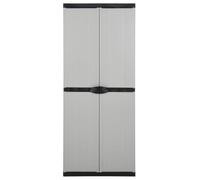 Armoire de Rangement Exterieur 3 Etageres PVC PP 68x40x168 cm | Design intemporel, verrouillable par cadenas, entretien facile, adaptée aux petits espaces, idéale pour jardin et patio
