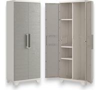 Armoire de rangement extérieure en résine Keter Linear Wood avec 2 portes verrouillables à effet bois