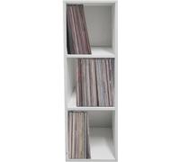Armoire de rangement Famanu pour disques vinyles - 3 compartiments pour les disques vinyles, les livres et les objets de décoration
