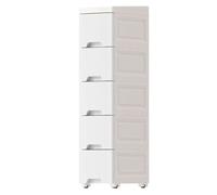 Armoire de rangement fine à 5 niveaux avec 2 tiroirs, petite armoire de sol pour cuisine, salon, toilettes, armoire étroite en plastique