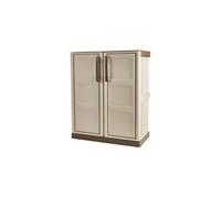 Armoire de rangement - ARTPLAST - S71/BT - Beige et taupe - 70 x 39 x H.85,5 cm - 2 portes battantes