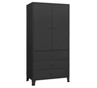 Armoire de rangement industrielle Noir 90x50x180 cm Métal - SVP- MODERNE