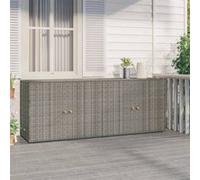 Armoire de rangement jardin Gris 198x55,5x80 cm Résine tressée Gris G