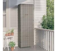 Armoire de rangement jardin Gris 59x40x180 cm Résine tressée Gris G