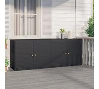 Armoire de rangement jardin Noir 198x55,5x80 cm Résine tressée Noir G