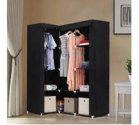 Armoire de Rangement - Modèle d'angle - Penderie Dressing en Tissu Non-tissé - 169x129x87CM