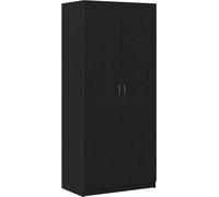Armoire de rangement moderne, 4 portes, bois d'ingénierie, usage intérieur, chêne noir, 90 x 52 x 200 cm (L x l x H)