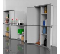 Armoire de rangement multifonction résine 2 portes avec étagères Terry