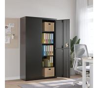 Armoire de rangement noire, 105x40x180 cm, en acier. Armoire métallique, armoire d'atelier, armoire à outils, armoire de bureau, armoire de stockage, armoire de garage, armoire en acier