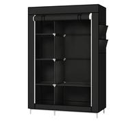 Armoire de Rangement Penderie en Tissu Intissé Noir - OHMG - Dimensions 105x45x170cm - Pour Chambre Adulte