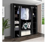 Armoire de rangement - Penderie pliable en tissus - Garde-robe 134*43*172CM - Noir - Contemporain - Design