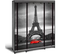 Armoire de rangement penderie pliable vêtements en tissu PARIS dressing XXL Noir G