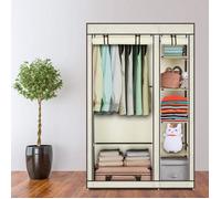 Armoire de Rangement Penderie Tissu Armoire Chambre Portable pour Chambre D'adulte avec Housse 5 Couches - 110x45x175cm, Beige A77