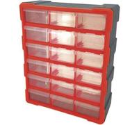 Armoire de rangement plastique 18 tiroirs 380x160x470mm DRAKKAR - 72563
