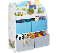 Armoire de rangement pour enfants - 4 tiroirs - Motif feu de camp - Armoire à jouets - Pour livres - Chambre d'enfant - 98x82,5x30 cm - Colorée