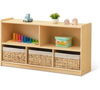 Armoire de rangement pour jouets pour enfants - Boîte de rangement pour jouets - Rangement de jouets - Plastique robuste - 113 cm de hauteur - Motifs fraises