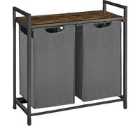 Armoire de rangement pour linge de maison avec 2 compartiments et une étagère – Design vintage – 73 x 33 x 72 cm