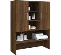 Armoire de rangement pour machine à laver, étagère au-dessus de la machine à laver, colonne de rangement, armoire pour machine à laver, salle de bain, bois en chêne, couleur marron, dimensions : 70,5