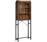 Armoire de rangement pour toilettes ou pour machine à laver – Industriel – Marron/Noir – 64 x 24 x 171 cm