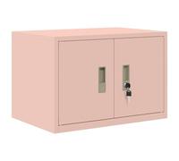 Armoire de Rangement Rose 60 x 40 x 40 cm en Acier pour Bureau | Portes verrouillables, finition poudre résistante, style industriel, entretien facile, collection coordonnée