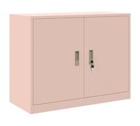 Armoire de Rangement Rose 90x40x70 cm Acier Industriel avec Portes | Meuble bureau moderne, finition poudre -taches, entretien chiffon humide, collection coordonnée, organisation efficace
