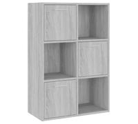 Armoire de rangement - SALALIS - Sonoma gris - 60x29,5x90 cm - 3 portes - Bois d'ingénierie
