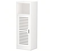 Armoire de Rangement Salle de Bain Étroite, Meuble Compact avec Porte Fermée, Meuble de Rangement pour Salle de Bain, Buanderie, Salon, Blanc Meuble de salle de bain : Ce meuble de salle de bain est d