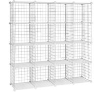 Armoire de Rangement SONGMICS - Étagère - Blanc LPI44W - 4 Niveaux - 4 Rangs - Grande capacité